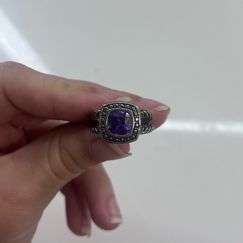 Elegant Purple Stone Silver Ring